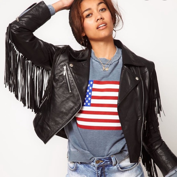 ASOS Jackets & Blazers - ASOS Blue Valley Real Leather Jacket